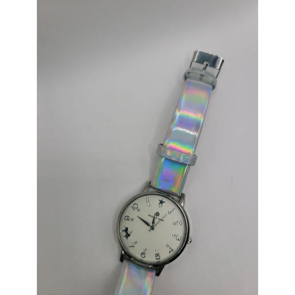 Sailor Jane Women's Quartz Watch Mermaid White Dial Holographic Iridescent Strap